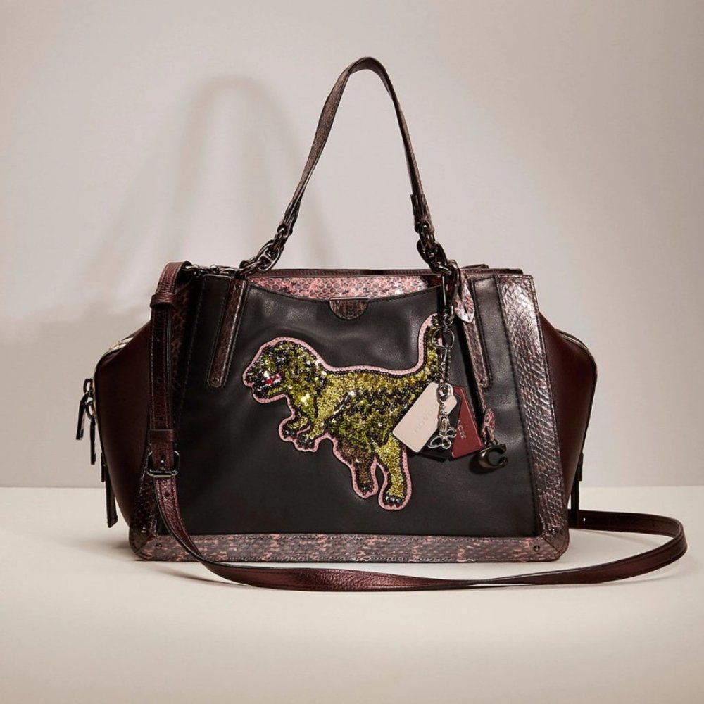 Covetable Coach Rexy Upcrafted Dreamer 36 Colorblock Snakeskin Detail Purse Rare - Picture 1 of 11